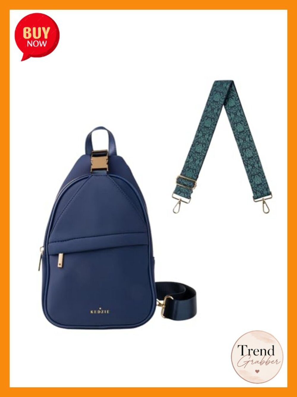 Neoprene Sling Crossbody Bag & Interchangeable Strap Vegan Leather Trim